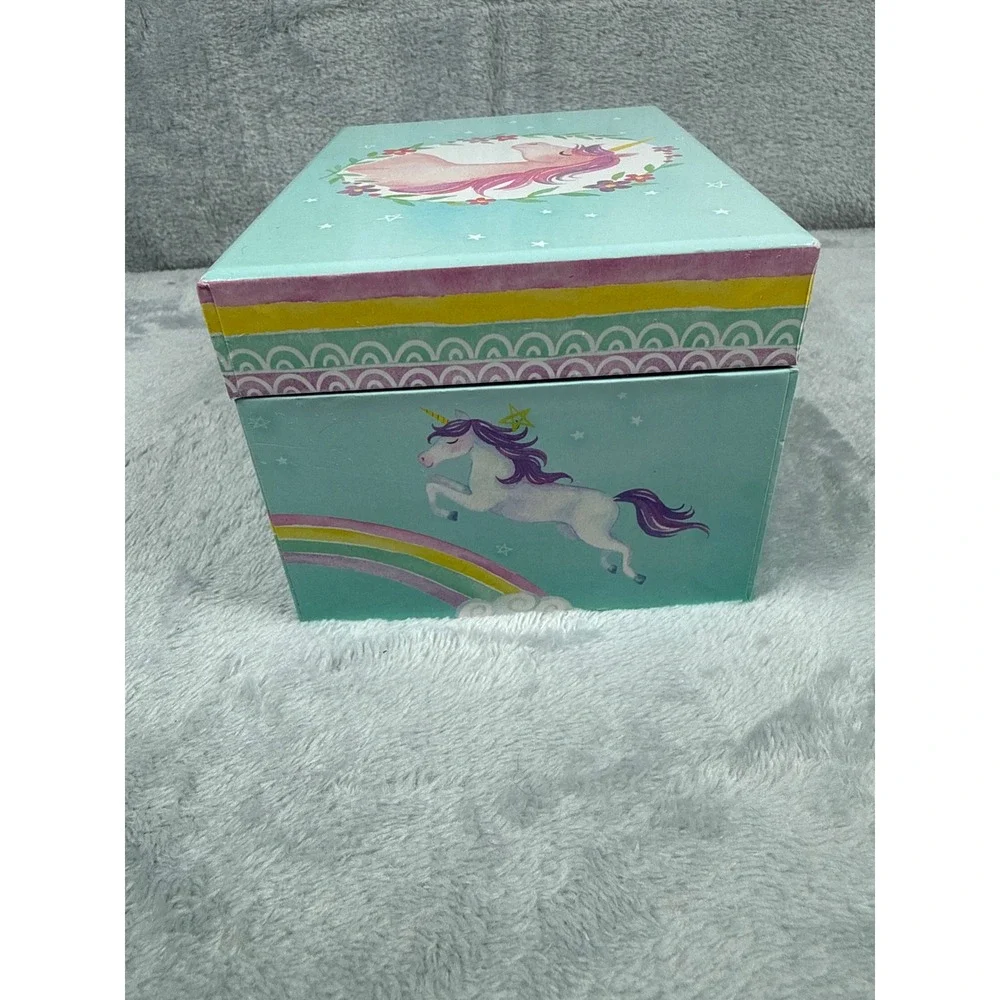 Jewelkeeper Kids Musical Unicorn Jewelry Box Rainbow Castle One of a Kind Aqua
